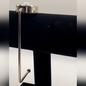 Chic Silver Bag Hook with Crystal Detail